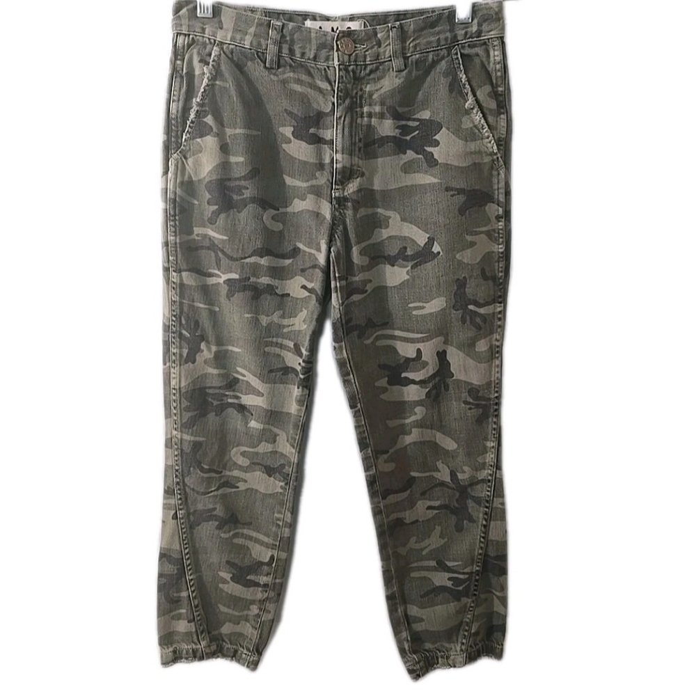 AMO‎ Denim Womens green camo Pants Jeans  Cropped Size 25 Made In USA